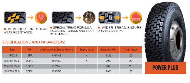 11R22.5 16PR POWER PLUS